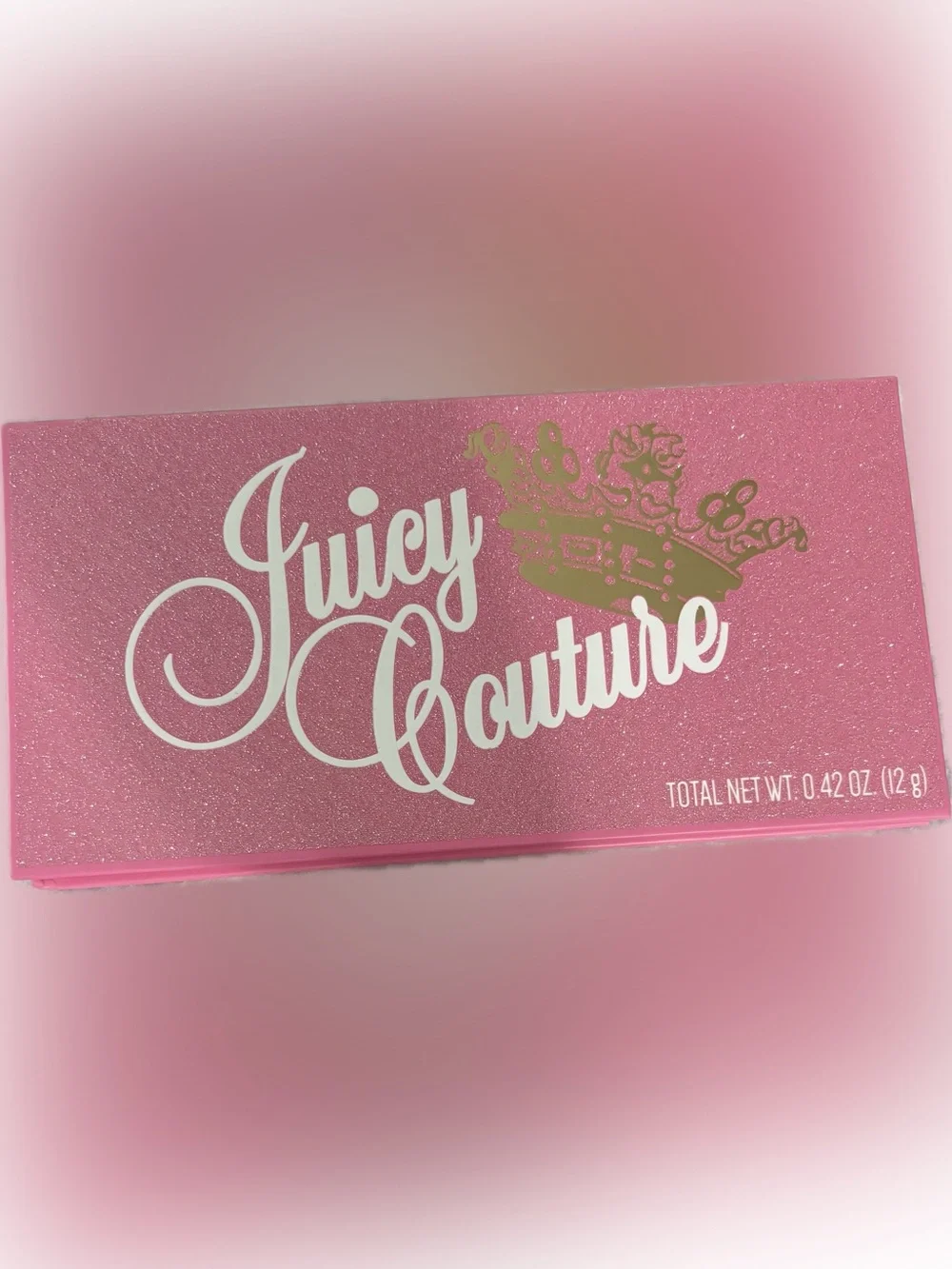 🍒 Juicy Couture Pink Glitter 10 Pan Eyeshadow Palette with Gold Crown decor
